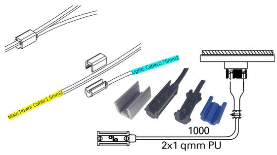 Conector Overmold Quick Click-In para luzes de relevo de marcador único com especificações de cabo otimizadas