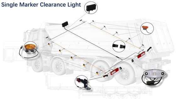 5A-20A Conector Overmold Click-In Arnese de fiação automotiva com suporte de cabo otimizado e luzes de esclarecimento de marcador único