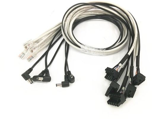 Cabo de alimentação industrial Cat5e Utp 26awg / 4p Gy do chicote de fios do fio do ângulo direito