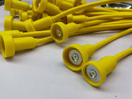 Revestimento seguro magnético do Pvc do cabo do chicote de fios amarelo do fio do cabo com extremidades de Overmolded